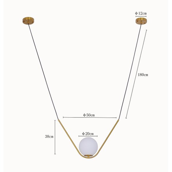 Pendente Gefy Nordecor 1xE27 Globo Branco Dourado