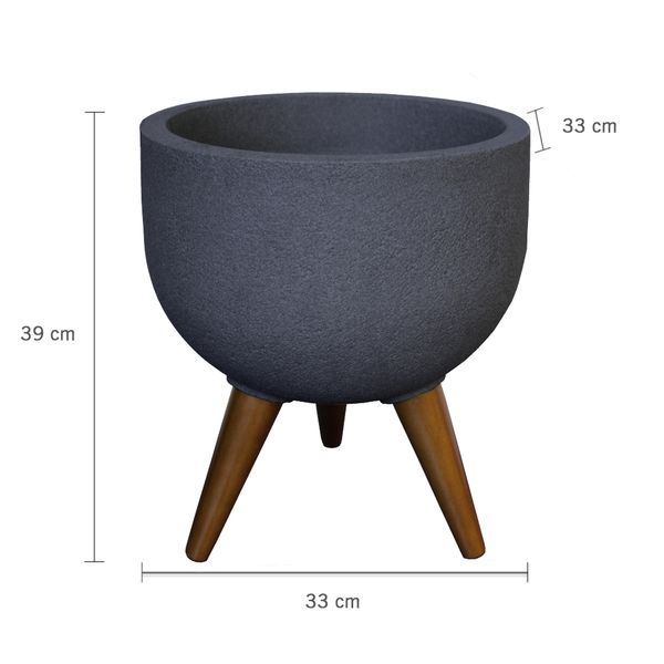 Vaso Redondo Decore Ø33 cm Grafite Japi Astra