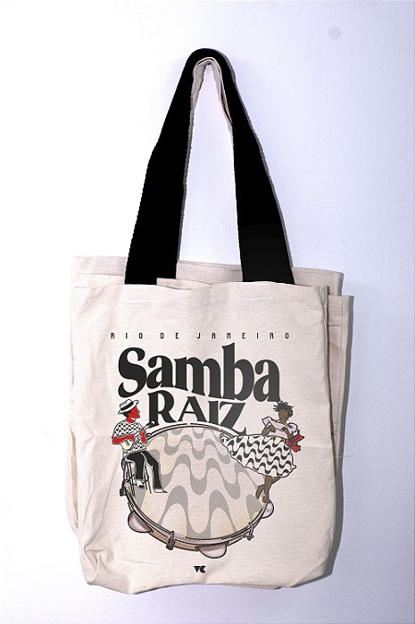 Bolsa ecobag em algodão cru tema Rio Samba Copa