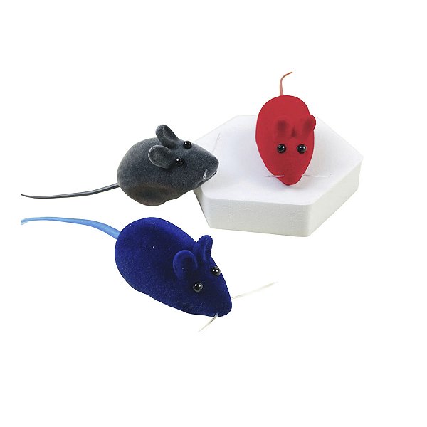 Brinquedo para Gato Ratinhos Coloridos 3 peças