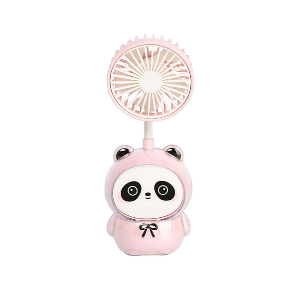 Mini Ventilador De Mesa, Modelo de Pandinha nas Cores Bege e Branco