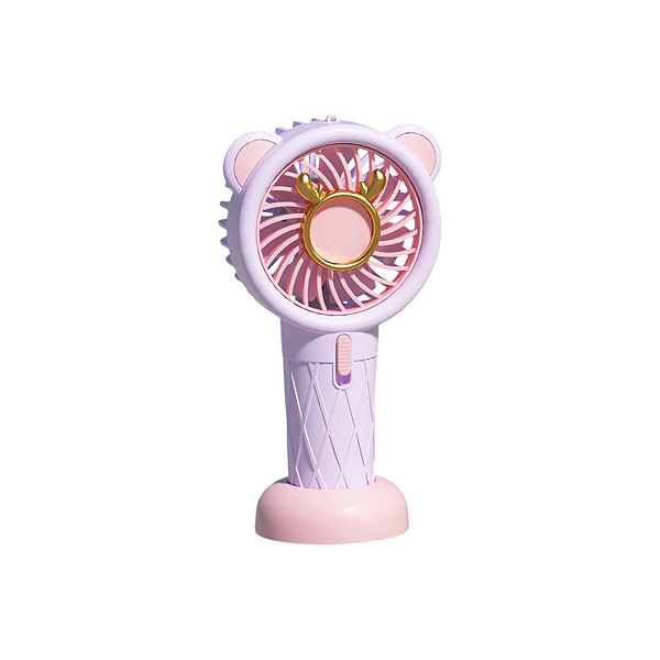 Mini Ventilador Portátil com Cabo USB para Carregar, Ursinhos