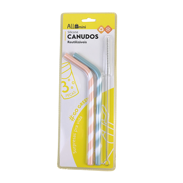 Kit Canudo de Silicone mais Escova