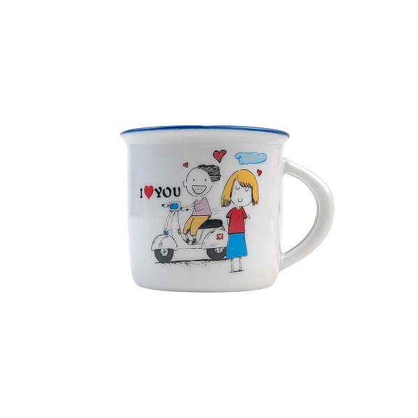 Mini Caneca de Cerâmica I Love You - Allmini