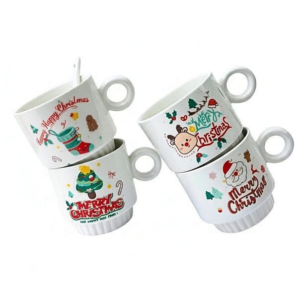 Caneca de Cerâmica Natalina e Minimalista - Allmini
