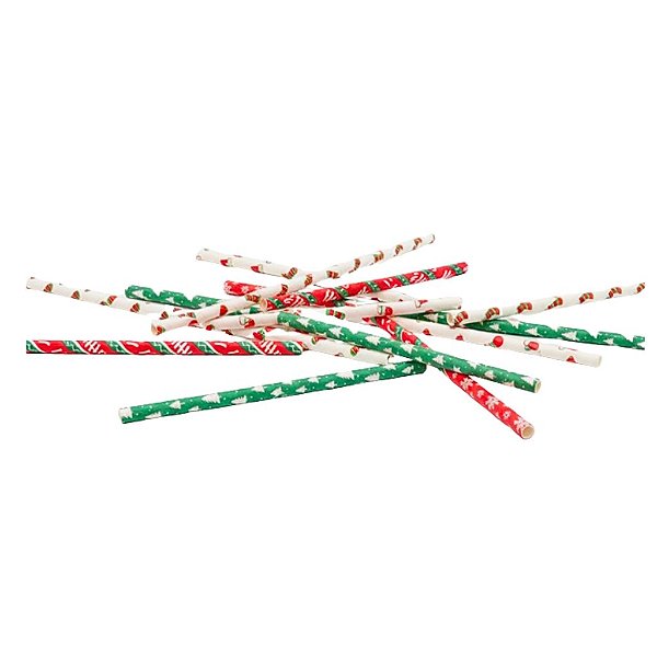 Canudo Descartável Natalinos - Allmini