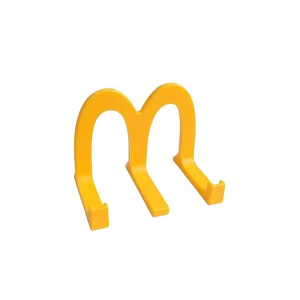Suporte de Mesa para Celular Letra M Grande Amarela - Allmini