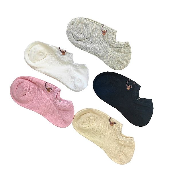 Meia Sapatilha Feminina Colorida Sorriso - Allmini