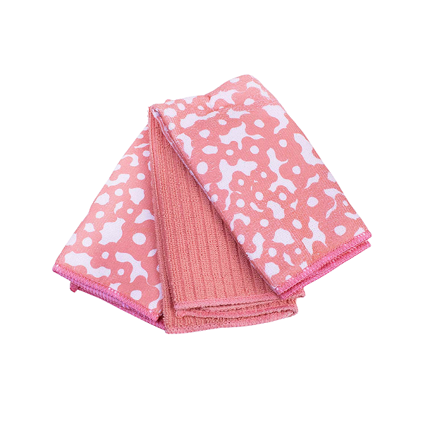Pano de Limpeza Alta Absorção de Água, Mancha Rosa - Allmini
