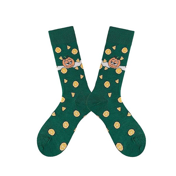 Meia Cano Médio Abobora Feliz