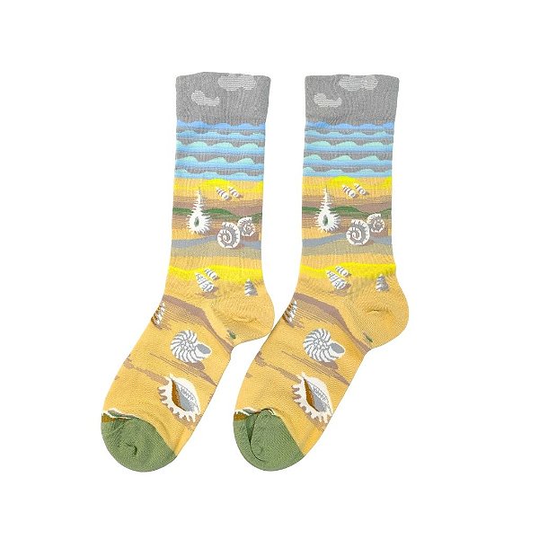 Meia Cano Médio Conchas do Mar