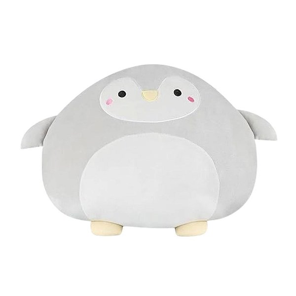 Brinquedo de Pelúcia Pinguim Cinza Super Macio