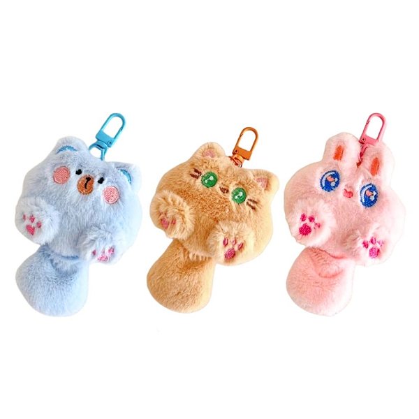 Chaveiro de Pelúcia Bichinhos Felizes
