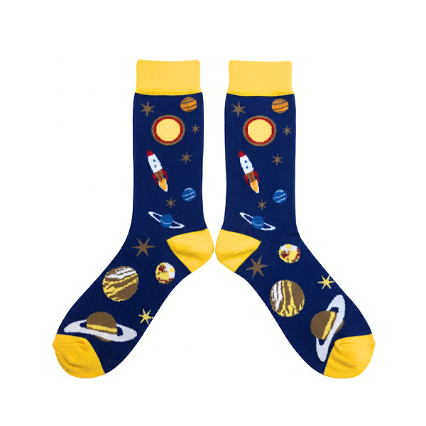 Meia Cano Médio Feminina Planetas Do Espaço - Allmini