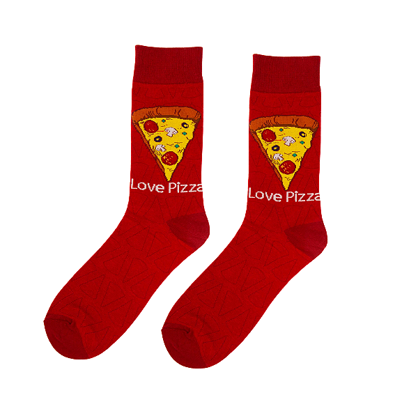 Meia Cano Médio Feminina Love Pizza - Allmini