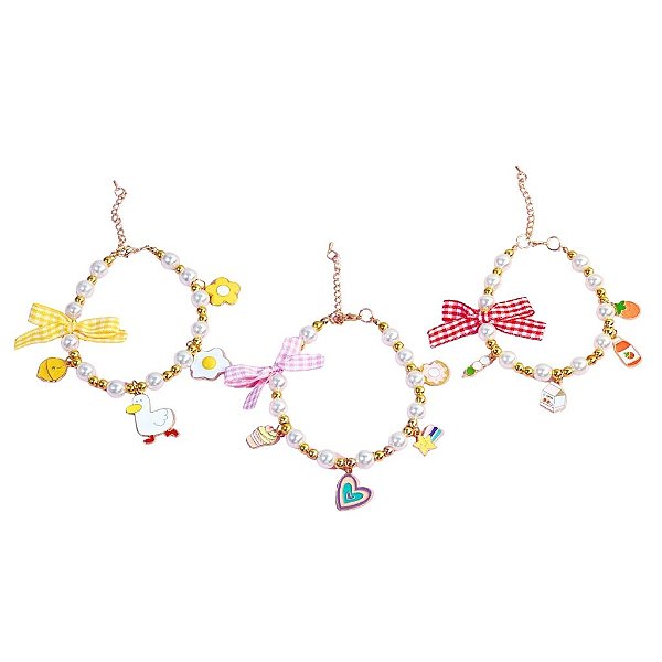 Colar para PET de Miçanga e Pérola Artificial