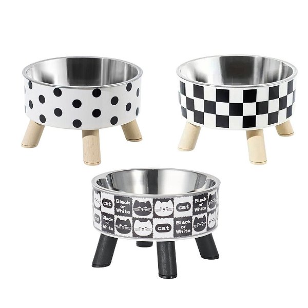 Comedouro para PET Preto e Branco