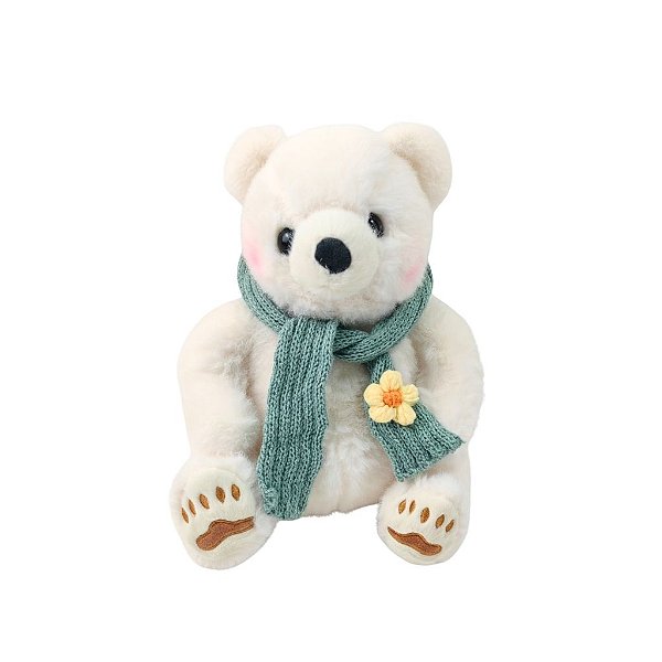 Brinquedo de Pelúcia Urso Polar com Cachecol