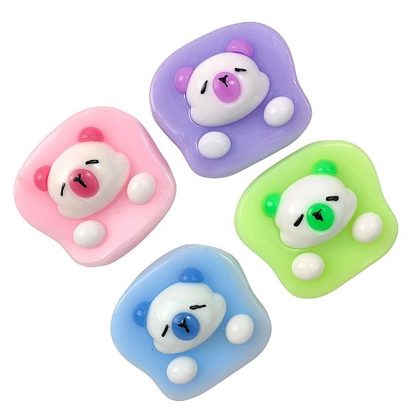 Squishy Anti Strass Ursinho no Pão Colorido