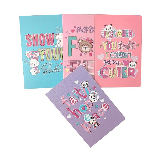 Caderno de Brochura Pautado Animais Fofinhos