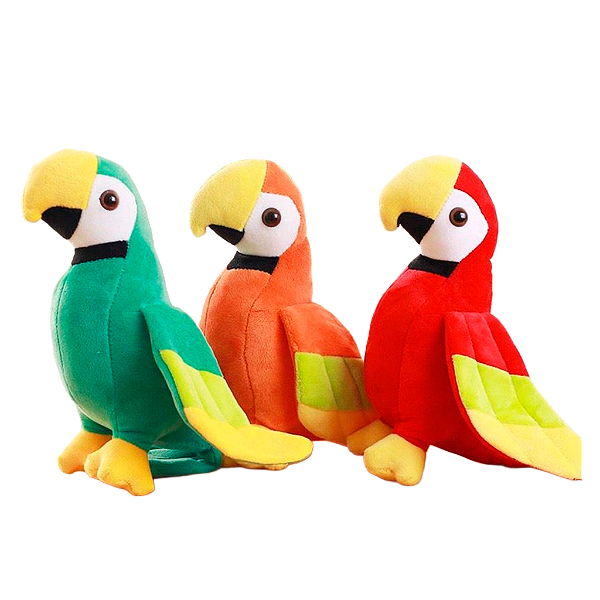 Brinquedo De Pelúcia Papagaio Colorido