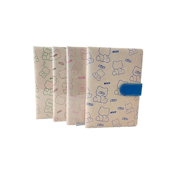 Caderno Estampa de Ursinho com Fecho Magnético