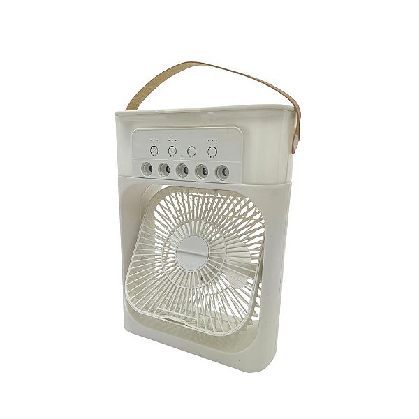 Mini Ventilador Portátil De Mesa Azul 3 Velocidades Led - Allmini