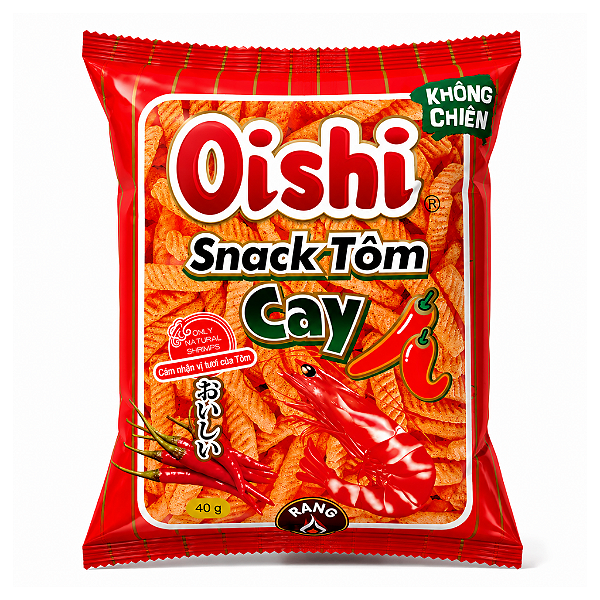 Salgadinho Oishi Snack Tôm Cay Sabor Camarão Apimentado 40g