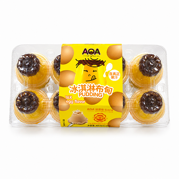 Pudim de Gelatina Sabor Ovo AQA 400g (16 Unidades)