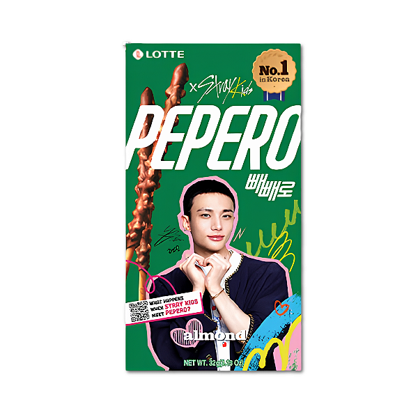 Pepero Lotte Stray Kids – Chocolate com Amêndoas 32g