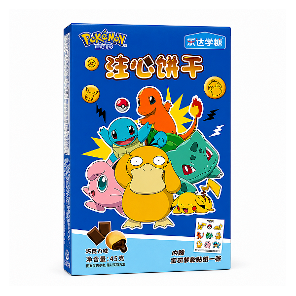 Bolacha Recheada Sabor Chocolate Pokémon 45g