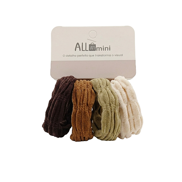 Kit Elástico de Cabelo Slim Aveludado