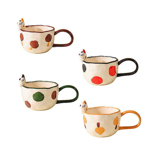 Caneca de Cerâmica Gatinhos na Borda
