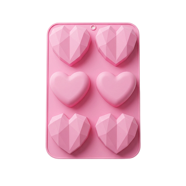 Forma de Silicone Corações Lapidados - Allmini