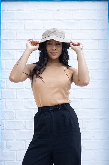 Regata Canelada Bege Concha