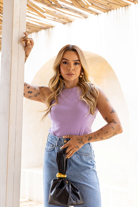 Regata Canelada Roxo Galaxy