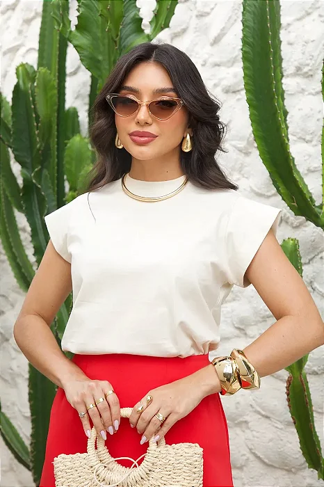 T-SHIRT MUSCLE - CREME NATURAL