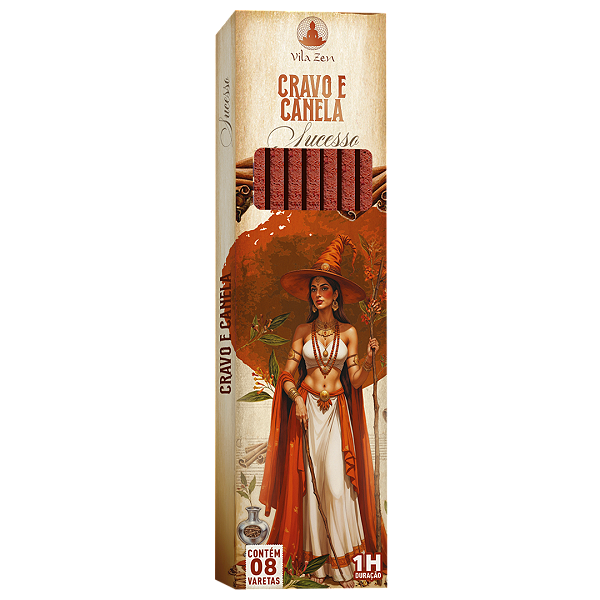 Incenso Linha Mística 0% Carvão Cravo e Canela C/ 8 Varetas