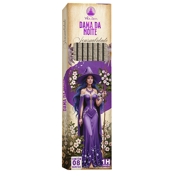 Incenso Linha Mística 0% Carvão Dama da Noite C/ 8 Varetas