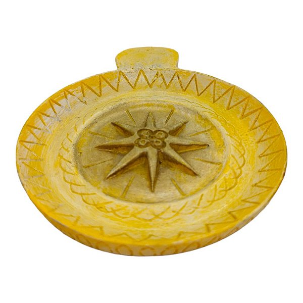 Incensario Prato 10 cm Universal Amarelo em Resina
