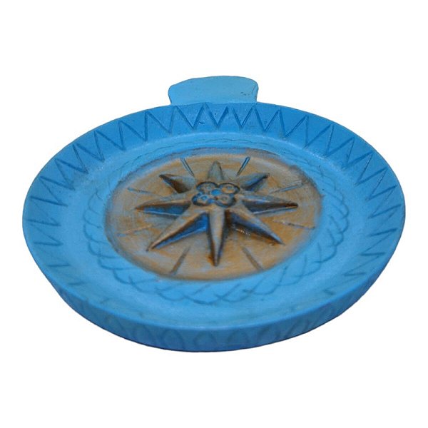 Incensario Prato 10 cm Universal Azul Claro em Resina
