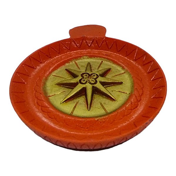 Incensario Prato 10 cm Universal Laranja em Resina