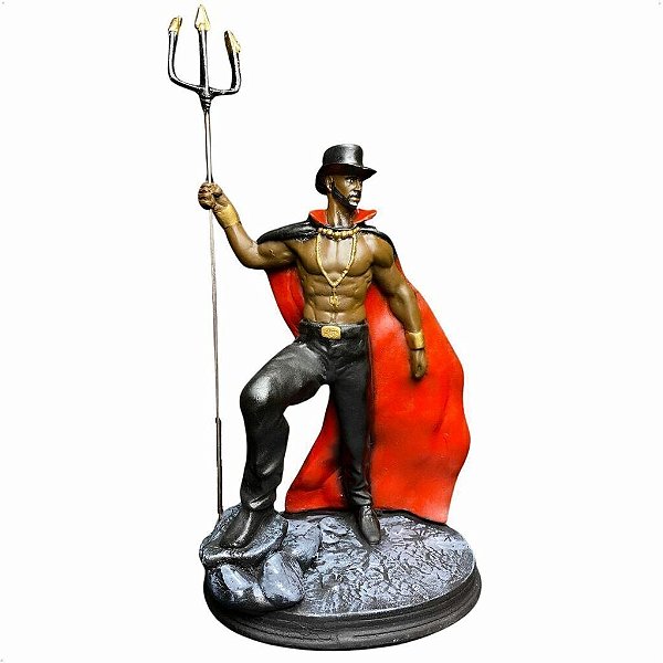 Exu Tranca Rua Tridente (R) - Resina - Umbanda Candomble