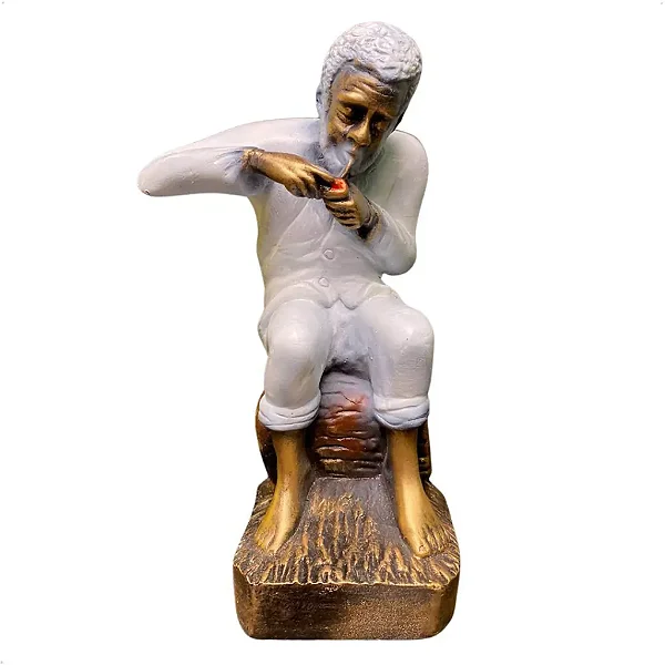 Preto Velho 21 cm - Gesso - Umbanda Candomble