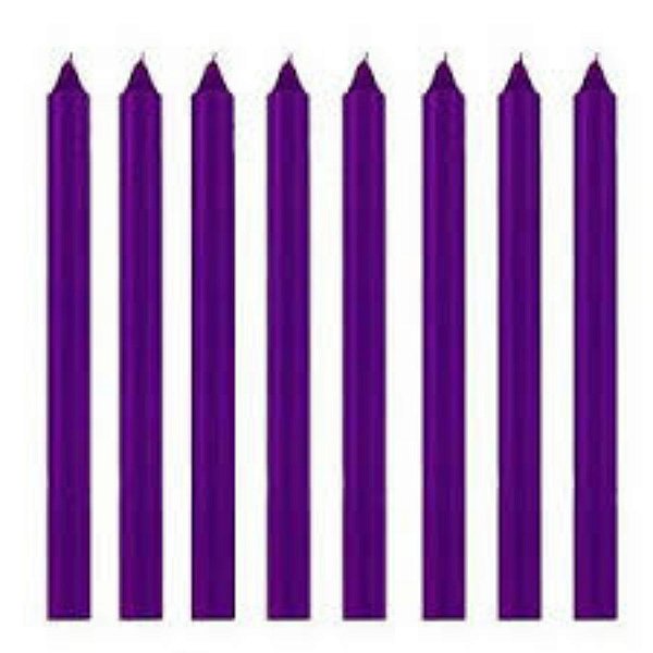 Vela Palito Violeta pacote com 9 unidades