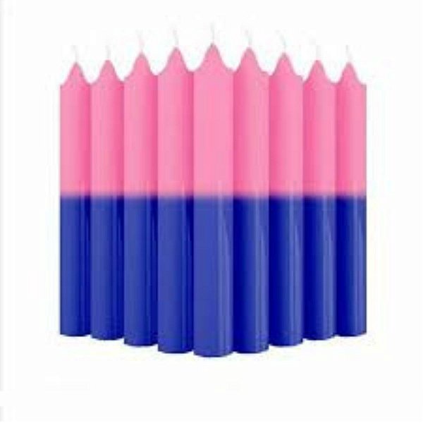 Vela Palito Rosa e Azul Unitária