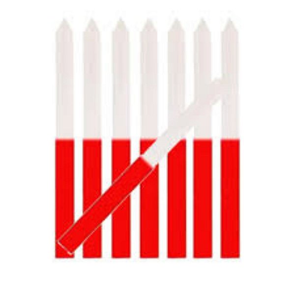 Vela Palito Branca e Vermelha Kilo