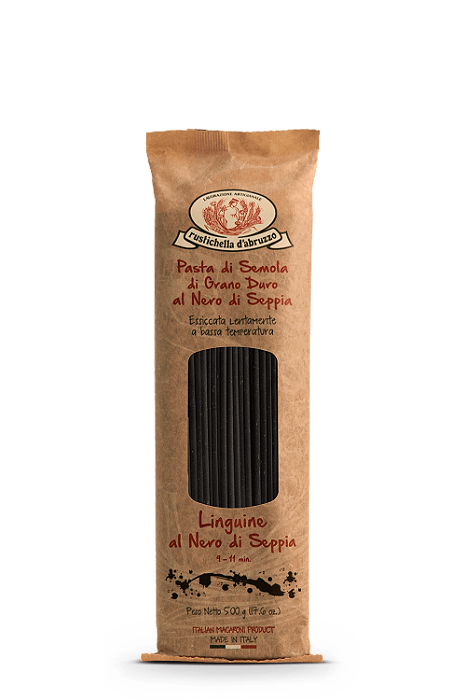 Linguine Nero Di Seppia Trafilata Al Bronzo Italiano Rustichella 500G