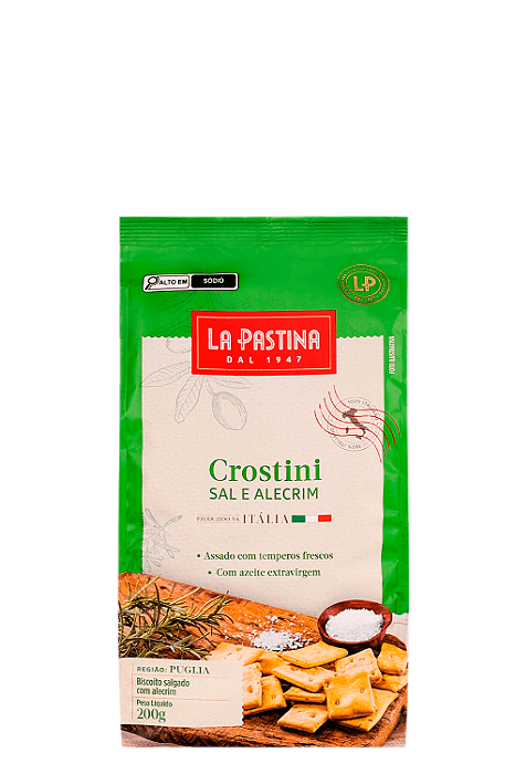 Crostini Com Sal Marinho E Alecrim La Pastina 200G