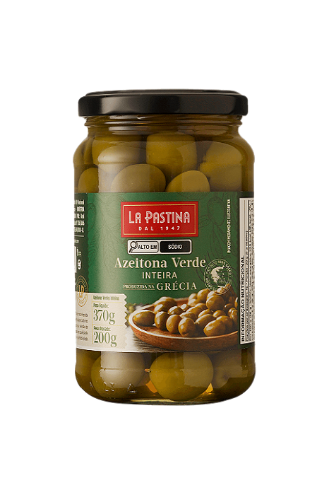Azeitona Grega Verde Inteira 370G La Pastina